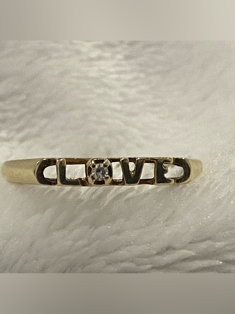 Vintage 10k Solid Gold & Genuine Diamond "LOVE" Ring – Romantic Estate Find